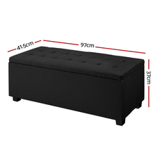 Load image into Gallery viewer, Artiss Storage Ottoman Blanket Box Black Fabric