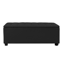 Load image into Gallery viewer, Artiss Storage Ottoman Blanket Box Black Fabric