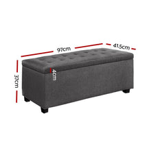 Load image into Gallery viewer, Artiss Large Fabric Storage Ottoman - Grey
