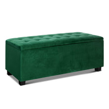 Load image into Gallery viewer, Artiss Storage Ottoman Blanket Box Velvet Footstool Rest Chest Couch Toy Green