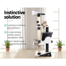Load image into Gallery viewer, i.Pet Cat Tree 112cm Trees Scratching Post Scratcher Tower Condo House Furniture Wood