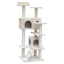 Load image into Gallery viewer, i.Pet Cat Tree 134cm Trees Scratching Post Scratcher Tower Condo House Furniture Wood Beige