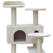 Load image into Gallery viewer, i.Pet Cat Tree 134cm Trees Scratching Post Scratcher Tower Condo House Furniture Wood Beige