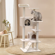 Load image into Gallery viewer, i.Pet Cat Tree 134cm Trees Scratching Post Scratcher Tower Condo House Furniture Wood Beige