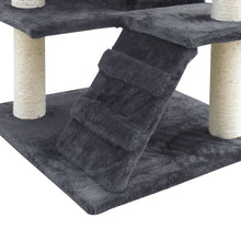 Load image into Gallery viewer, i.Pet Cat Tree 134cm Trees Scratching Post Scratcher Tower Condo House Furniture Wood Grey