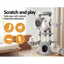 Load image into Gallery viewer, i.Pet Cat Tree Tower Scratching Post Scratcher Wood Condo House Toys Bed 123cm