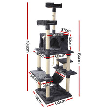 Load image into Gallery viewer, i.Pet Cat Tree 184cm Trees Scratching Post Scratcher Tower Condo House Furniture Wood