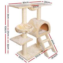 Load image into Gallery viewer, i.Pet Cat Tree Trees Scratching Post Scratcher Condo Tower House Bed Beige 100cm