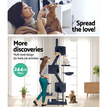 Load image into Gallery viewer, i.Pet Cat Tree Trees Scratching Post Scratcher Tower Condo House Grey 244cm
