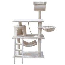 Load image into Gallery viewer, i.Pet Cat Tree 141cm Trees Scratching Post Scratcher Tower Condo House Furniture Wood Beige