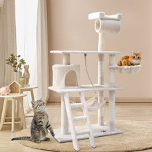 Load image into Gallery viewer, i.Pet Cat Tree 141cm Trees Scratching Post Scratcher Tower Condo House Furniture Wood Beige
