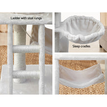 Load image into Gallery viewer, i.Pet Cat Tree 141cm Trees Scratching Post Scratcher Tower Condo House Furniture Wood Beige