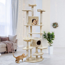 Load image into Gallery viewer, i.Pet Cat Tree 203cm Trees Scratching Post Scratcher Tower Condo House Furniture Wood Beige