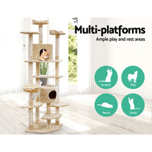 Load image into Gallery viewer, i.Pet Cat Tree 203cm Trees Scratching Post Scratcher Tower Condo House Furniture Wood Beige