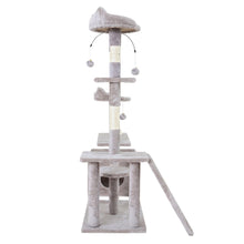 Load image into Gallery viewer, i.Pet Cat Tree Scratching Post Scratcher Tower Condo House Grey 135cm