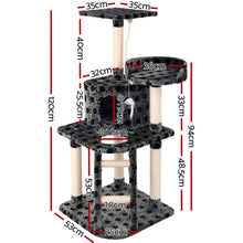 Load image into Gallery viewer, i.Pet Cat Tree 120cm Trees Scratching Post Scratcher Tower Condo House Furniture Wood 120cm