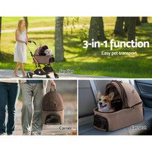 Load image into Gallery viewer, i.Pet Pet Stroller Dog Pram Large Cat Carrier Travel Pushchair Foldable 4 Wheels