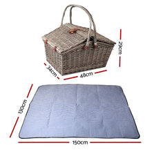 Load image into Gallery viewer, Alfresco 4 Person Picnic Basket Outdoor Insulated with Blanket