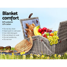 Load image into Gallery viewer, Alfresco 4 Person Picnic Basket Outdoor Insulated with Blanket