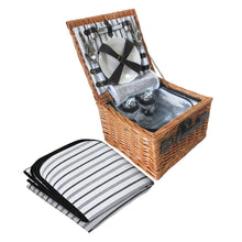 Load image into Gallery viewer, Alfresco 2 Person Picnic Basket Set Outdoor Insulated with Blanket