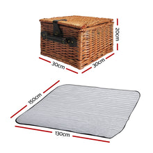 Load image into Gallery viewer, Alfresco 2 Person Picnic Basket Set Outdoor Insulated with Blanket