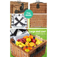 Load image into Gallery viewer, Alfresco 2 Person Picnic Basket Set Outdoor Insulated with Blanket