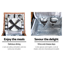 Load image into Gallery viewer, Alfresco 2 Person Picnic Basket Set Outdoor Insulated with Blanket