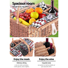 Load image into Gallery viewer, Alfresco 4 Person Picnic Basket Set Outdoor Insulated with Blanket