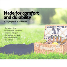 Load image into Gallery viewer, Alfresco 4 Person Picnic Basket Wicker Set Outdoor Insulated with Blanket Navy
