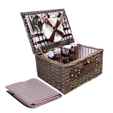 Load image into Gallery viewer, Alfresco 4 Person Picnic Basket Outdoor with Blanket