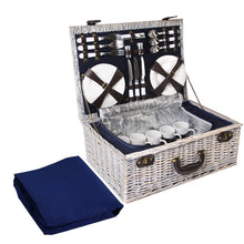 Load image into Gallery viewer, Alfresco 6 Person Picnic Basket Set Cooler Bag Wicker