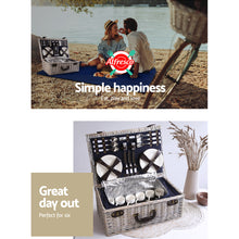 Load image into Gallery viewer, Alfresco 6 Person Picnic Basket Set Cooler Bag Wicker