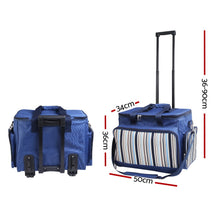 Load image into Gallery viewer, Alfresco 6 Person Picnic Wheelie Set Bag Cooler Insulated