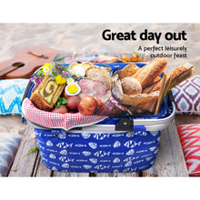 Load image into Gallery viewer, Alfresco Picnic Bag Basket Foldable Hamper for Camping Hiking; Insulated