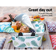 Load image into Gallery viewer, Alfresco Folding Picnic Bag Basket Hamper Camping Hiking Insulated Lunch Cooler