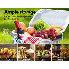 Load image into Gallery viewer, Alfresco Folding Picnic Bag Basket Hamper Camping Hiking Insulated Lunch Cooler