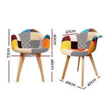 Load image into Gallery viewer, Patchwork Artistic 70s Style Set of 2 Dining Chairs-Furniture-The White Mall