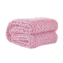Load image into Gallery viewer, Pink Chunky Knit Throw Blanket 6.5KG-The White Mall-The White Mall