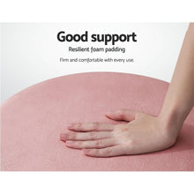 Load image into Gallery viewer, Pink Velvet Pouffee Ottoman-Furniture-The White Mall