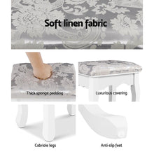 Load image into Gallery viewer, Luxurious embroidered linen fabric seat.