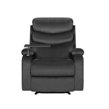 Load image into Gallery viewer, Artiss Recliner Chair Armchair Lounge Velvet Cinema Grey Tray Table