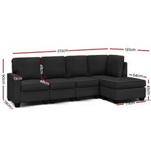 Load image into Gallery viewer, Artiss Sofa Lounge Set 5 Seater Modular Couch Dark Grey