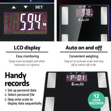 Load image into Gallery viewer, Everfit Bathroom Scales Digital Body Fat Scale 180KG Electronic Monitor BMI CAL