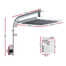 Load image into Gallery viewer, Cefito WElS 8'' Rain Shower Head Mixer Square High Pressure Wall Arm DIY Chrome