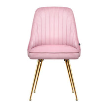 Load image into Gallery viewer, Set of 2 Pink Velvet Dining Chairs-Dining Chairs-The White Mall