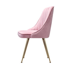Load image into Gallery viewer, Set of 2 Pink Velvet Dining Chairs-Dining Chairs-The White Mall