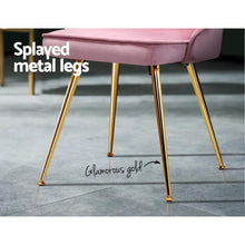 Load image into Gallery viewer, Set of 2 Pink Velvet Dining Chairs-Dining Chairs-The White Mall