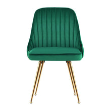 Load image into Gallery viewer, Set of 2 Stylish Green Retro Modern Velvet Dining Chairs-Dining Chairs-The White Mall