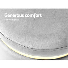 Load image into Gallery viewer, Silver Round Velvet Ottoman Pouffe-Furniture-The White Mall