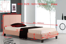 Load image into Gallery viewer, Single PU Leather Bed Frame in Pink-Beds & Bed Frames-The White Mall